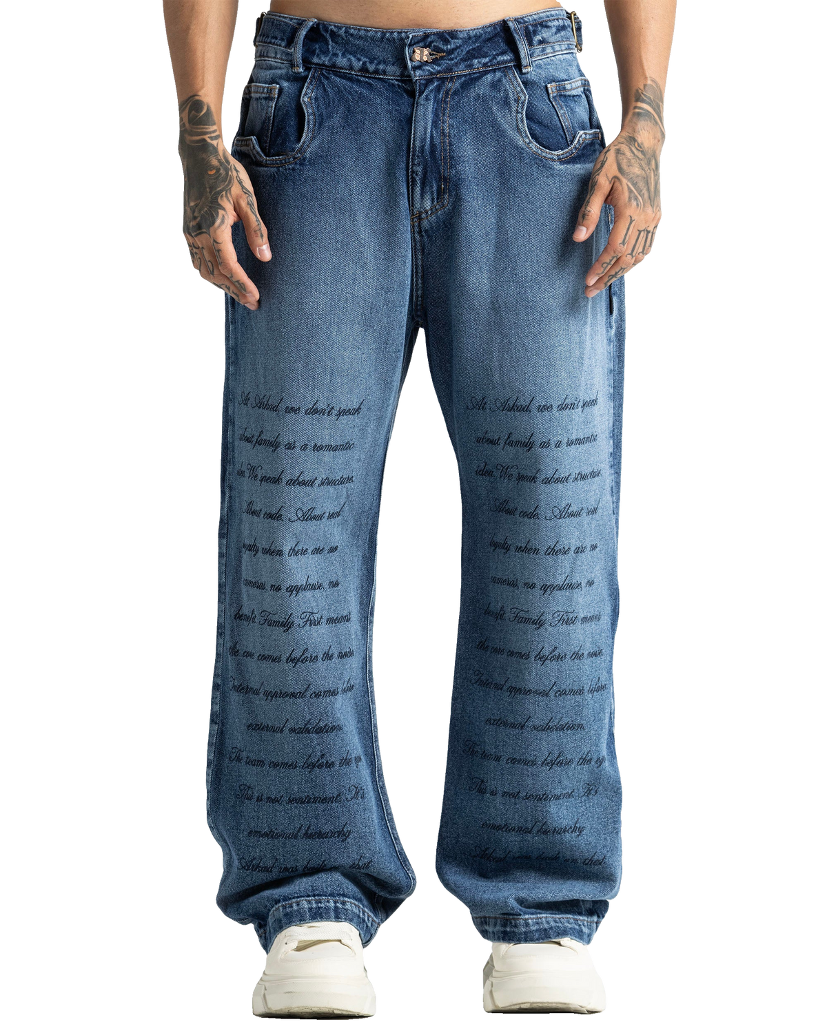 Script Blue Denim Pant