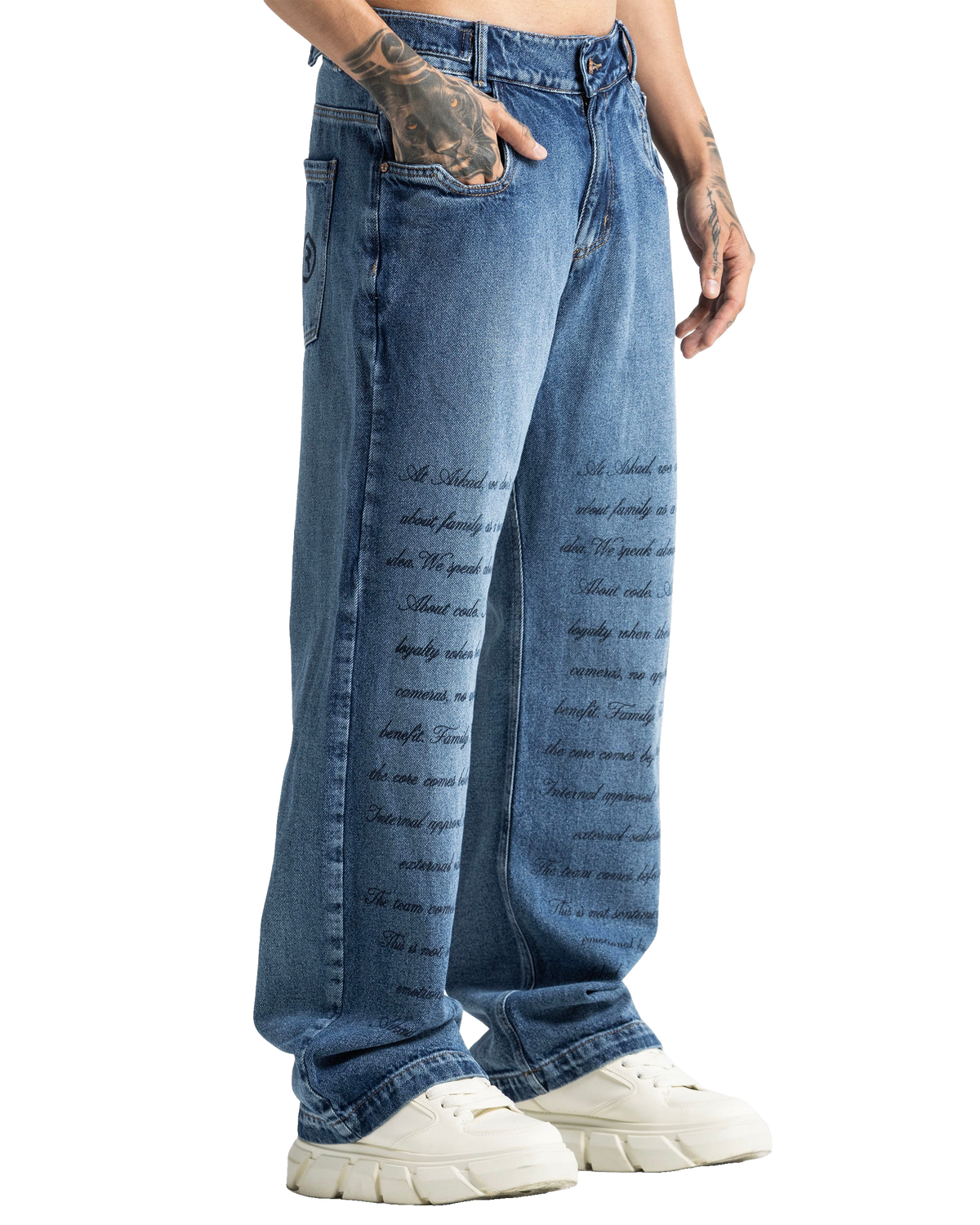 Script Blue Denim Pant – view 3