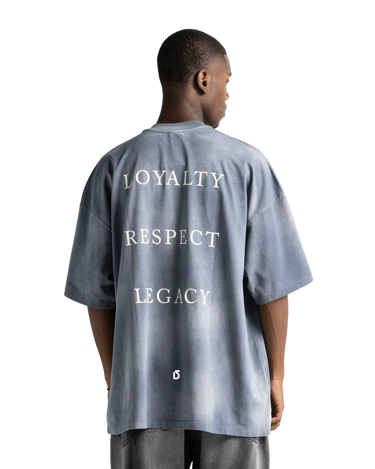 Washed Tee Gray Blue Print – view 2