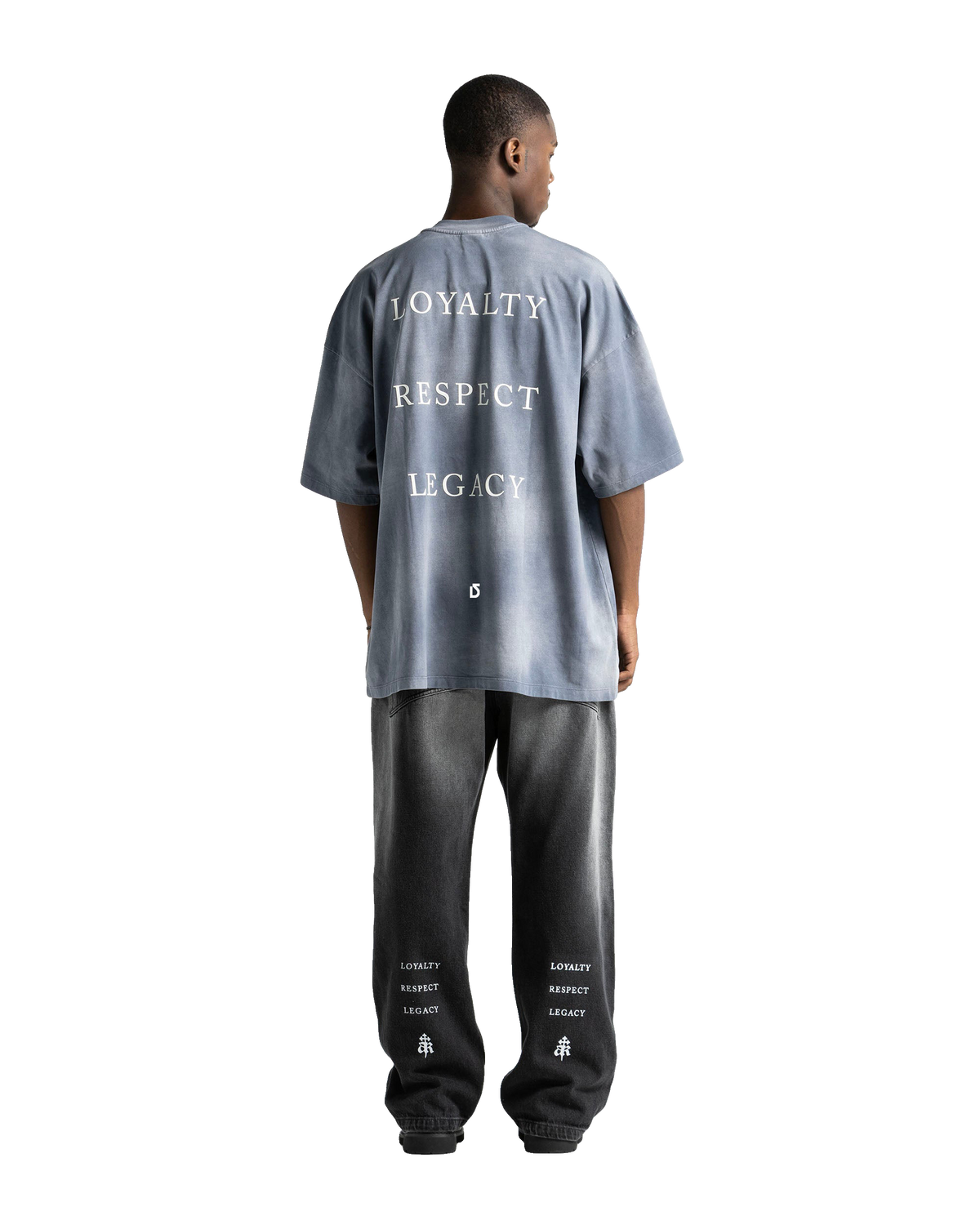 Washed Tee Gray Blue Print – view 5